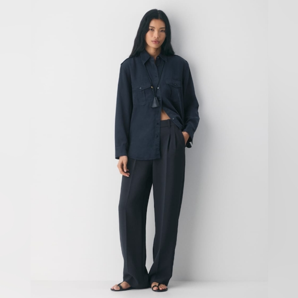 Aritzia Wilfred The Effortless Pants - Black Crepette